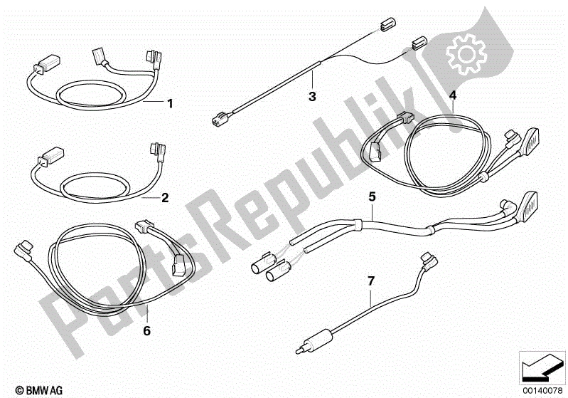 Toutes les pièces pour le Connect. Câble Pour Système De Navigation du BMW R 1150 RT 22 2001 - 2006