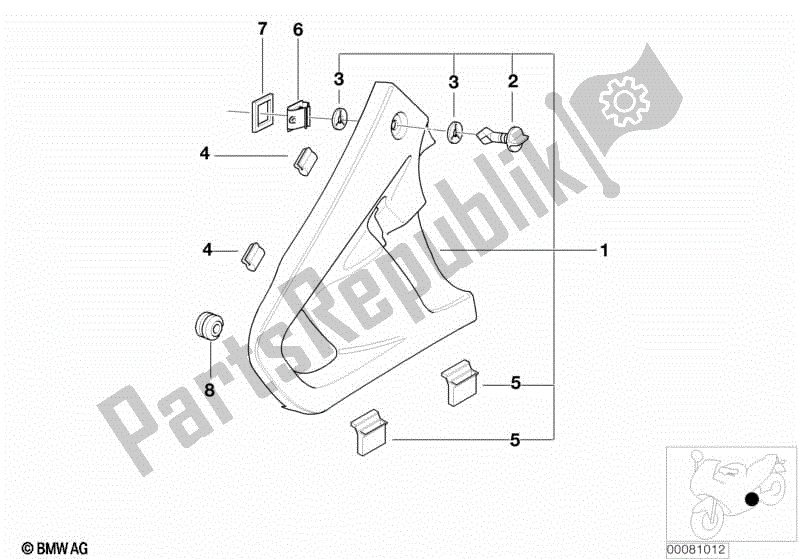 All parts for the Cover Black of the BMW R 1150 RT 22 2001 - 2006