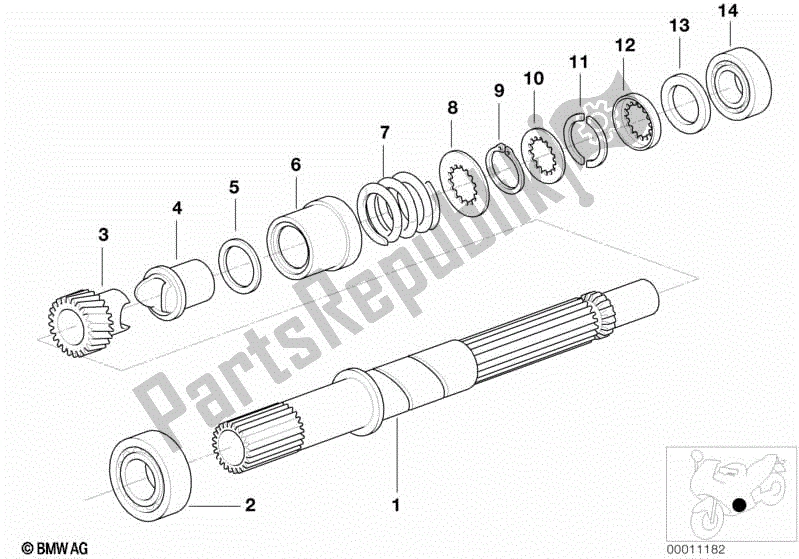 All parts for the Drive Shaft of the BMW R 1150 RT 22 2001 - 2006