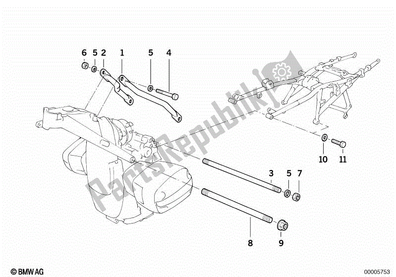 All parts for the Engine Suspension of the BMW R 1150 RT 22 2001 - 2006