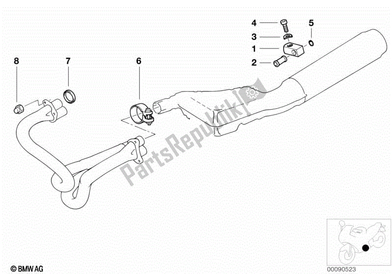 All parts for the Exhaust System Parts With Mounts of the BMW R 1150 RT 22 2001 - 2006
