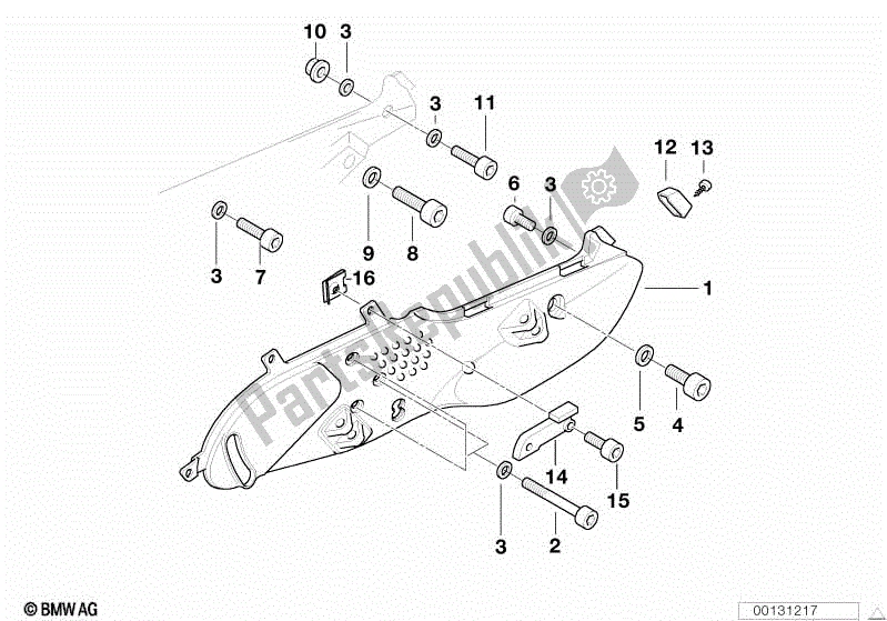 All parts for the Footpeg Plate/mounting Parts of the BMW R 1150 RT 22 2001 - 2006