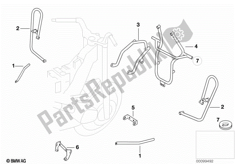 Todas las partes para Barra De Seguridad Delantera Cromada de BMW R 1150 RT 22 2001 - 2006