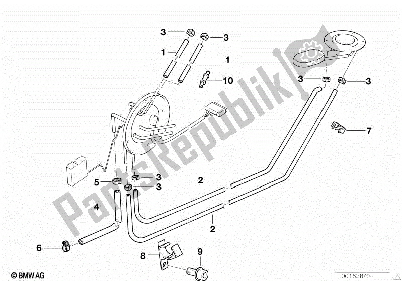 Alle onderdelen voor de Brandstoftank Ventilatie / Aanbouwdelen van de BMW R 1150 RT 22 2001 - 2006