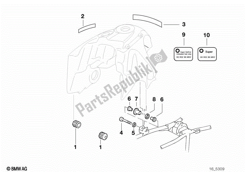 Toutes les pièces pour le Réservoir De Carburant / Pièces De Fixation du BMW R 1150 RT 22 2001 - 2006