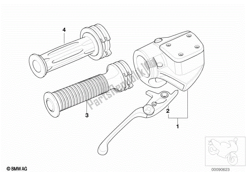 All parts for the Handbrake Lever of the BMW R 1150 RT 22 2001 - 2006