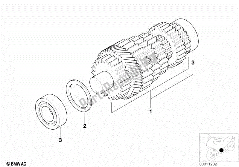 All parts for the Intermediate Shaft of the BMW R 1150 RT 22 2001 - 2006