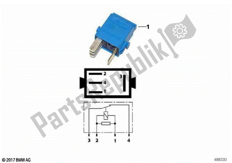 Todas las partes para Mini-relé Para Abridor, Azul de BMW R 1150 RT 22 2001 - 2006