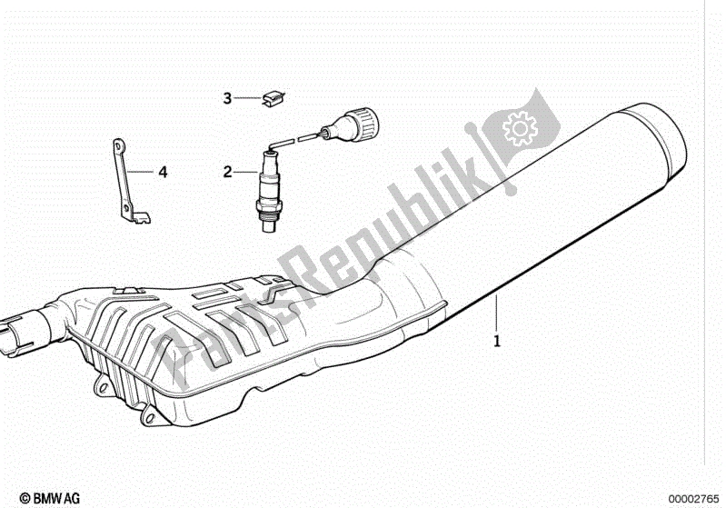 All parts for the Muffler of the BMW R 1150 RT 22 2001 - 2006