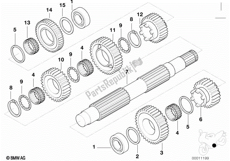 Tutte le parti per il Albero Di Uscita del BMW R 1150 RT 22 2001 - 2006