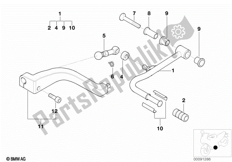 Todas as partes de Alavanca De Mudança do BMW R 1150 RT 22 2001 - 2006