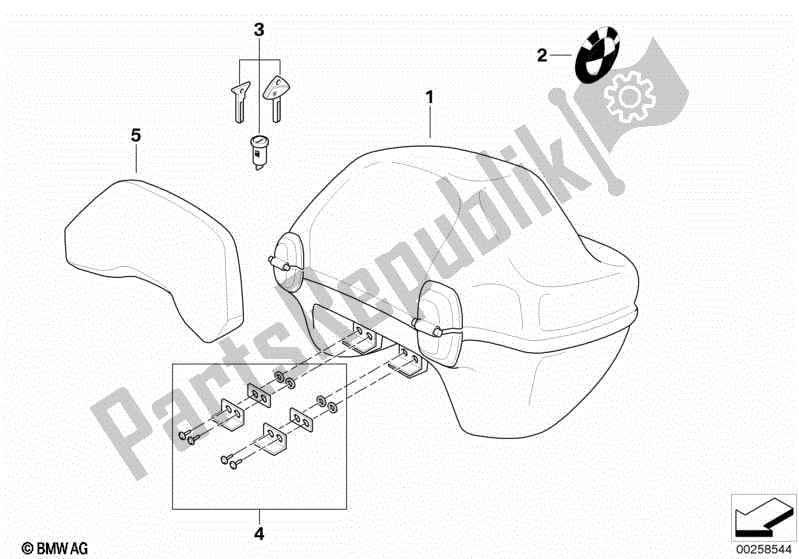 Tutte le parti per il Bauletto 33l del BMW R 1150 RT 22 2001 - 2006