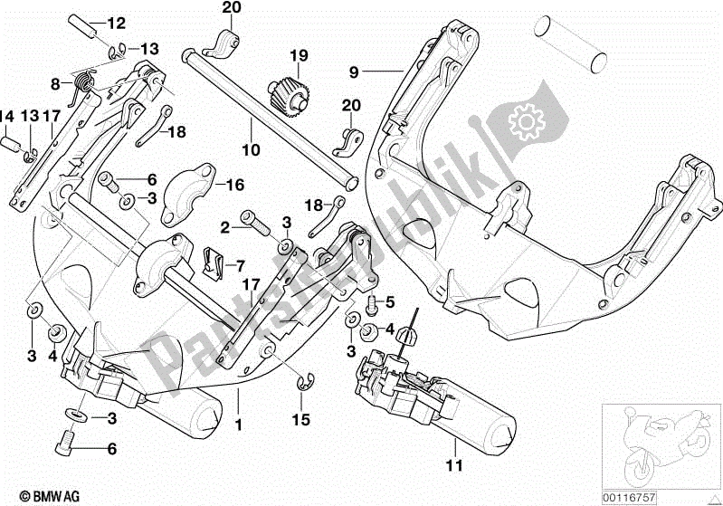 Todas las partes para Ajuste Del Parabrisas, Electr. De BMW R 1150 RT 22 2001 - 2006