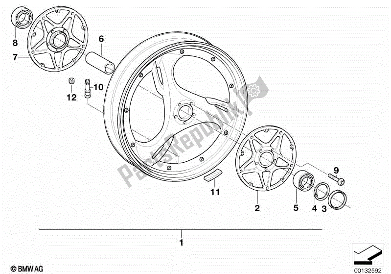 Todas las partes para Llanta De Fundición Delantera de BMW R 1200C 59C1 1997 - 2003