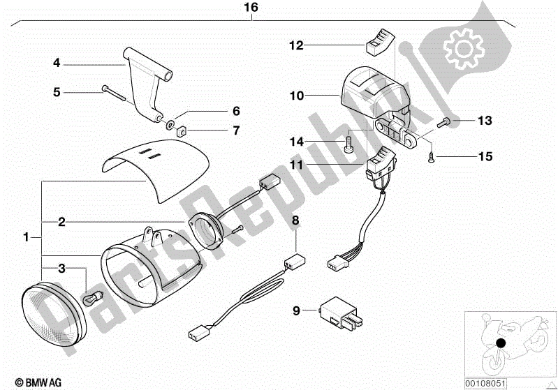 Todas las partes para Faros Antiniebla de BMW R 1200C 59C1 1997 - 2003