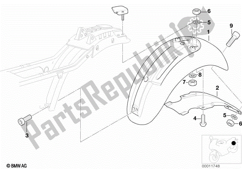 Todas las partes para Guardabarros Trasero de BMW R 1200C 59C1 1997 - 2003