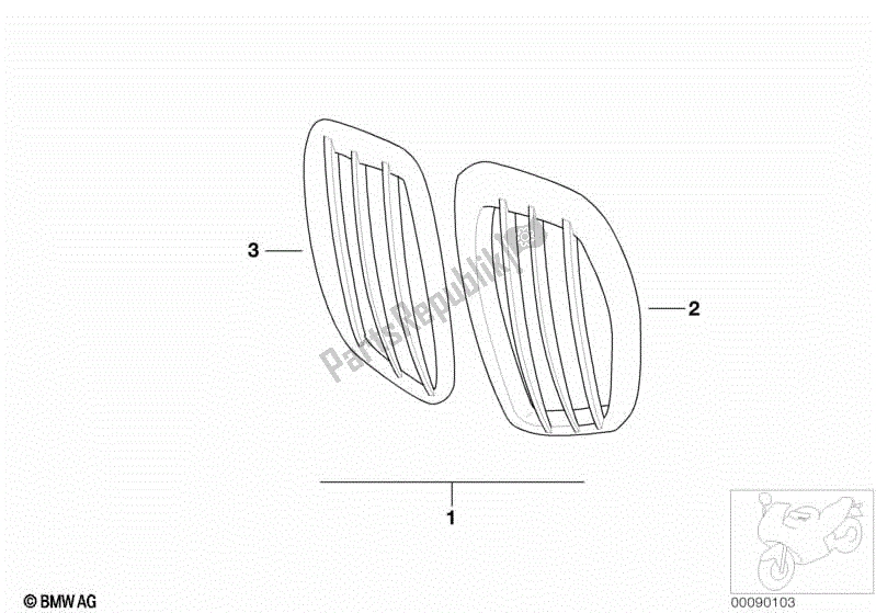 Todas las partes para Establecer Rejilla De Entrada, Cromo de BMW R 1200C 59C1 1997 - 2003