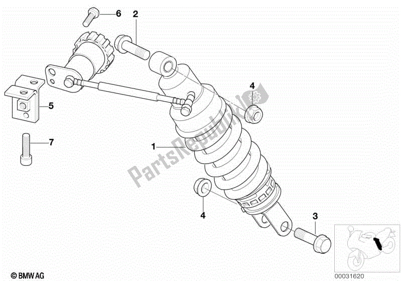 Tutte le parti per il Ammortizzatore A Molla Posteriore Idraulico del BMW R 1200C 59C1 1997 - 2003