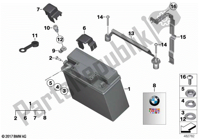 Todas las partes para Batería, Sin Mantenimiento de BMW R 1200C 59C1 2004