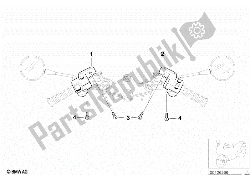 Todas las partes para Peine. Interruptor Manillar / Eu-contin. Ligero de BMW R 1200C 59C1 2004