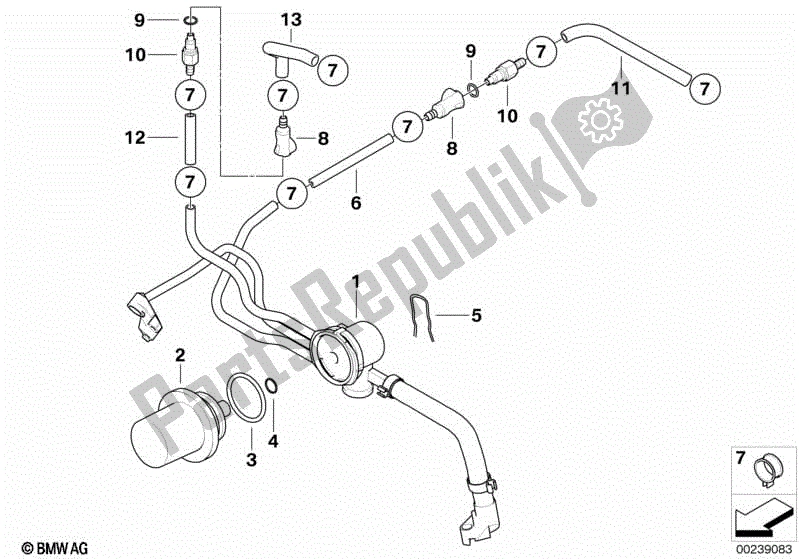 Todas las partes para Distribuidor De Combustible / Regulador De Presión de BMW R 1200C 59C1 2004