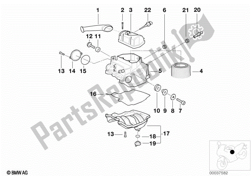 Toutes les pièces pour le Silencieux D'admission / Cartouche Filtrante Silencieux D'admission / Cartouche Filtrante du BMW R 1200C 59C1 2004