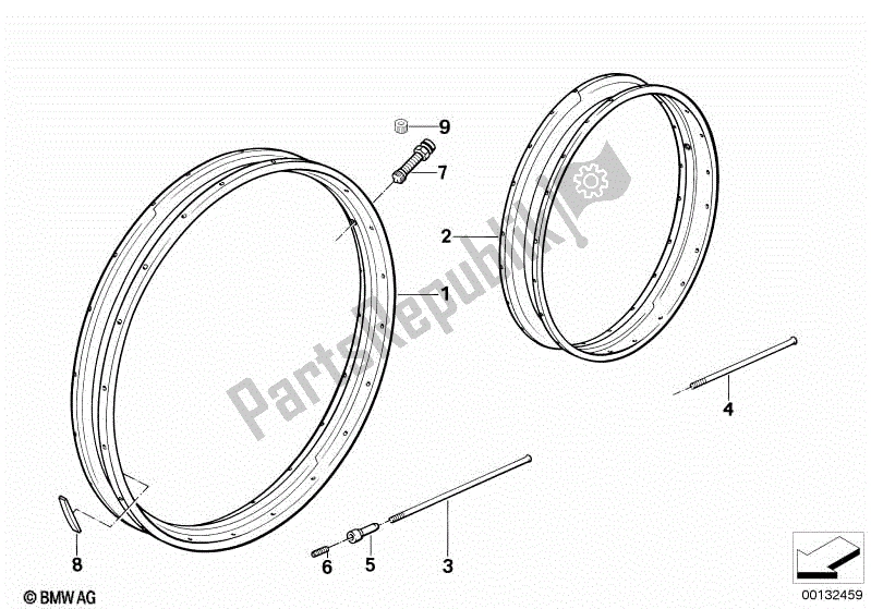 Toutes les pièces pour le Rayon Jante / Rayon du BMW R 1200C 59C1 2004