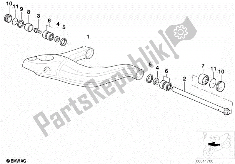 All parts for the Trailing Arm of the BMW R 1200C 59C1 2004