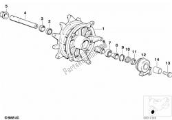 Wheel hub mounting parts front