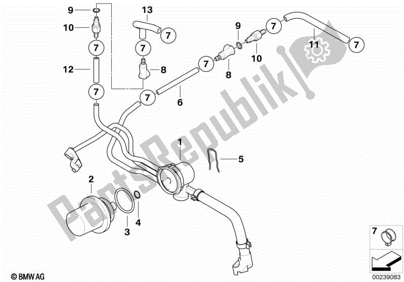Todas las partes para Distribuidor De Combustible / Regulador De Presión de BMW R 1200C Indep  59C3 2000 - 2003