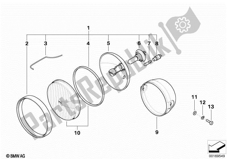 Todas las partes para Faro de BMW R 1200C Indep  59C3 2000 - 2003