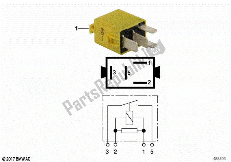 Todas las partes para Minirelay, Hacer Contacto, Amarillo de BMW R 1200C Indep  59C3 2000 - 2003