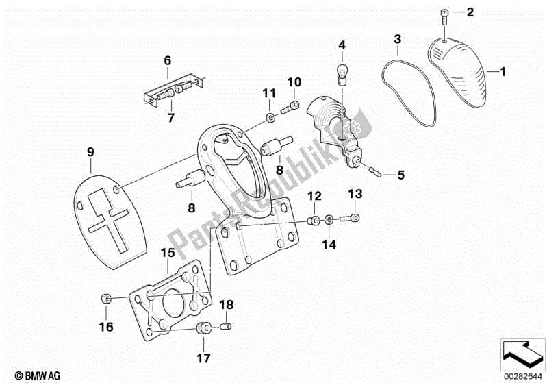 Todas las partes para Luz Trasera Con Soporte Para Matrícula de BMW R 1200C Indep  59C3 2000 - 2003