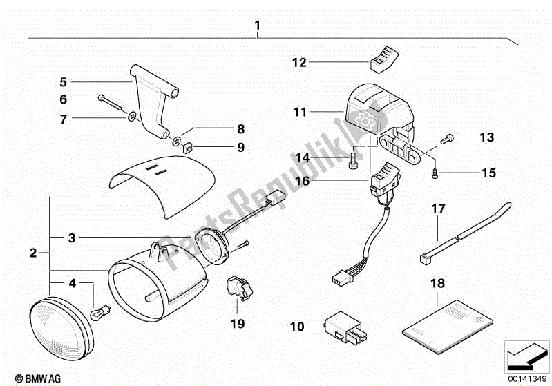 Todas las partes para Faros Antiniebla de BMW R 1200C Indep  59C3 2004