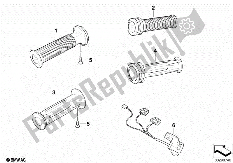 Todas las partes para Empuñadura De Manillar, Calefactable de BMW R 1200C Indep  59C3 2004