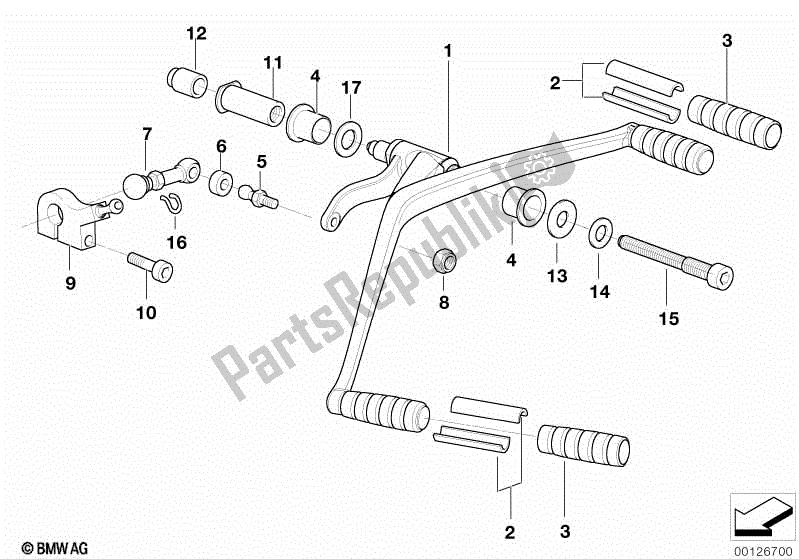 All parts for the External Gearshift Parts/shift Lever of the BMW R 1200 CL K 30 2002 - 2004