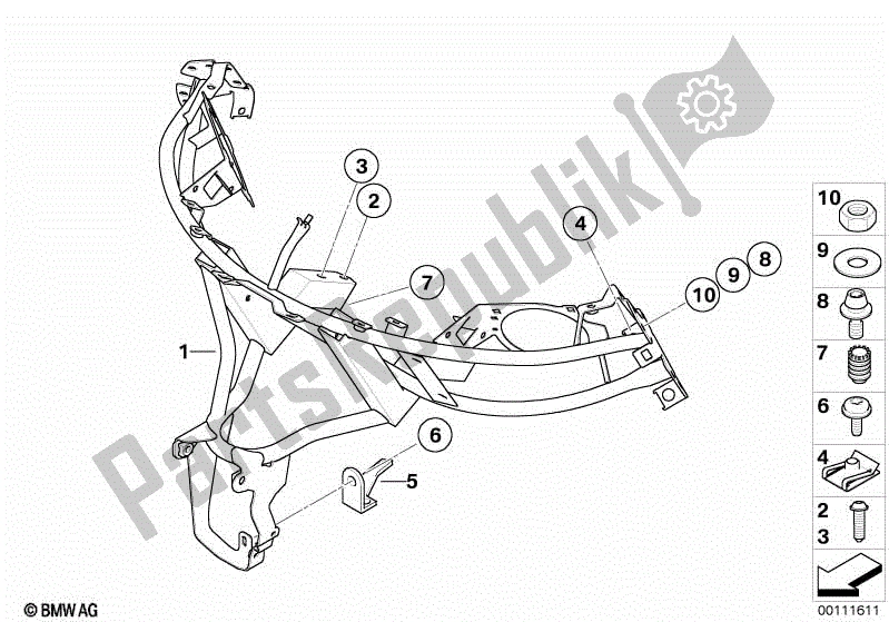 Alle onderdelen voor de Kuipsteun van de BMW R 1200 CL K 30 2002 - 2004