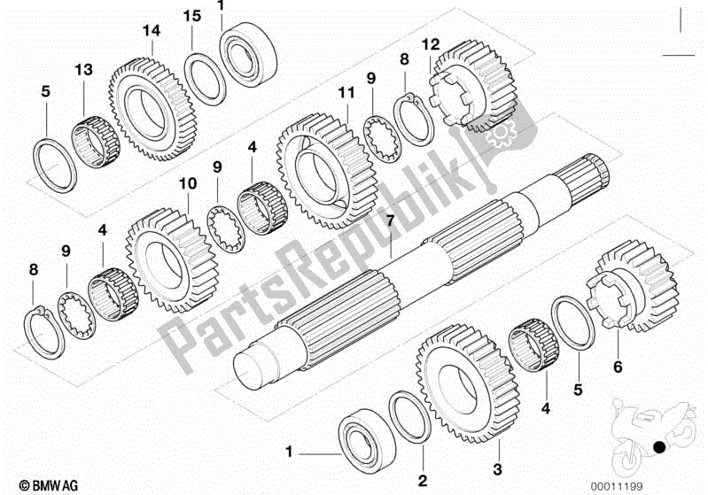 Todas as partes de Seta De Saida do BMW R 1200 CL K 30 2002 - 2004