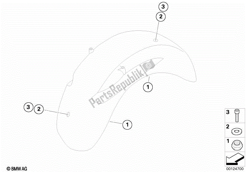 Alle onderdelen voor de Achterwieldeksel van de BMW R 1200 CL K 30 2002 - 2004