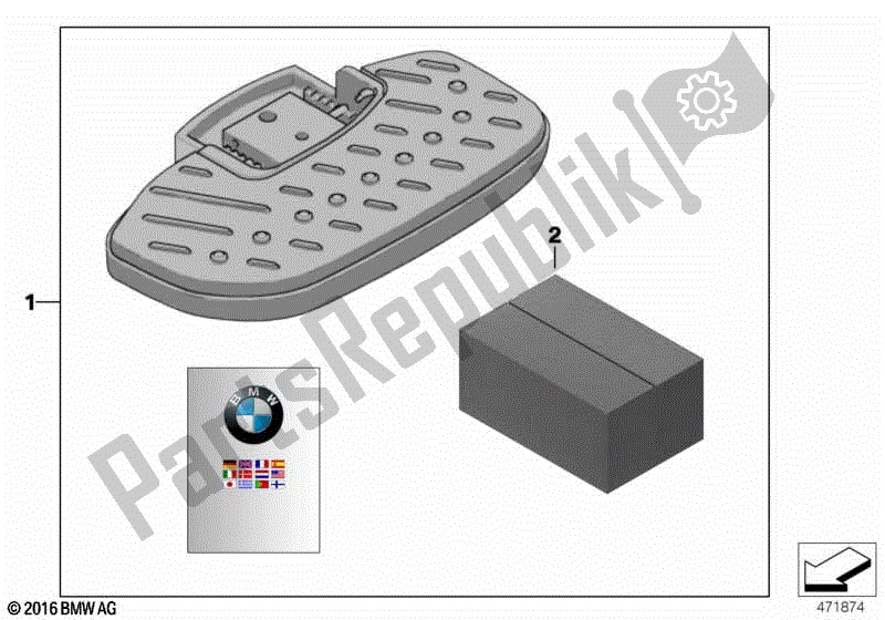 Alle onderdelen voor de Opstapplanken Voor Passagier, Verstelbaar van de BMW R 1200 CL K 30 2002 - 2004