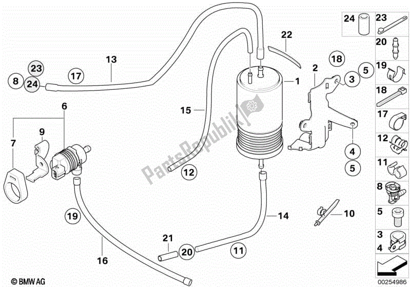 Todas las partes para Filtro De Carbón Activado / Ventilación De Combustible de BMW R 1200 GS K 25 2004 - 2007