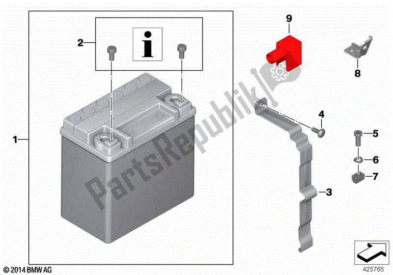 Todas las partes para Batería Con Soporte de BMW R 1200 GS K 25 2004 - 2007