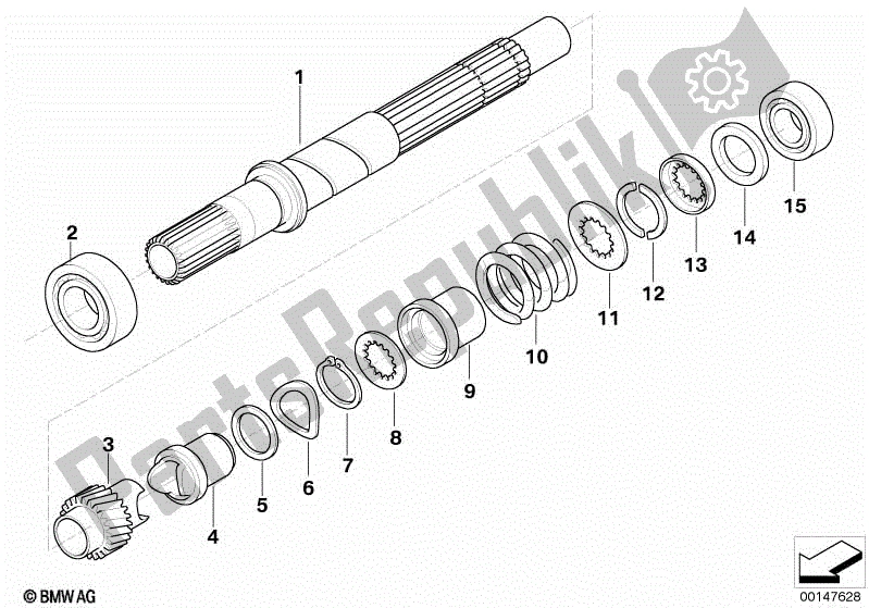 Todas las partes para Eje De Accionamiento de BMW R 1200 GS K 25 2004 - 2007