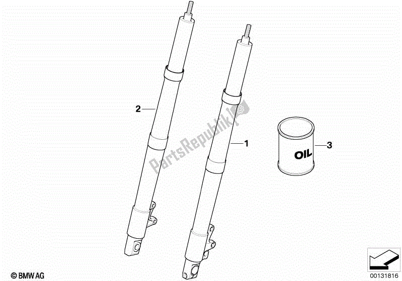 Alle onderdelen voor de Vorkpoot van de BMW R 1200 GS K 25 2004 - 2007