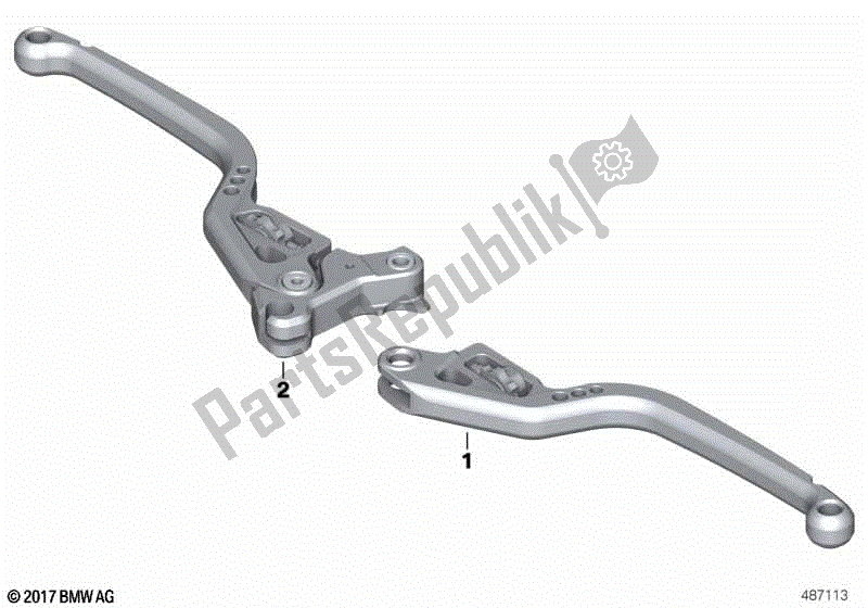 Alle onderdelen voor de Handhendel, Machinaal Bewerkt van de BMW R 1200 GS K 25 2004 - 2007