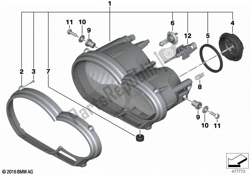 Todas las partes para Faro de BMW R 1200 GS K 25 2004 - 2007