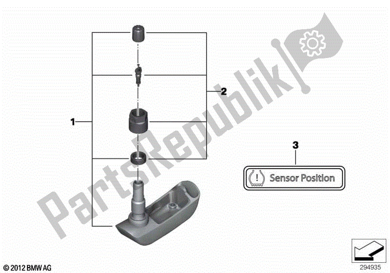 Alle onderdelen voor de Rdc Sensor Voor Voorwiel van de BMW R 1200 GS K 25 2004 - 2007