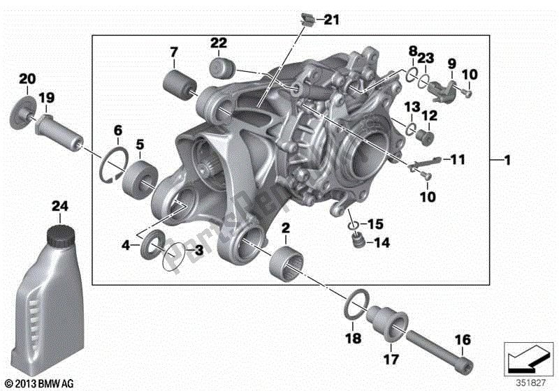 Todas las partes para Caja De Cambios De ángulo Recto Integral Abs Gen. 2 de BMW R 1200 GS K 25 2004 - 2007