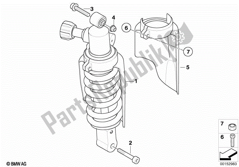 Todas las partes para Puntal De Resorte, Trasero de BMW R 1200 GS K 25 2004 - 2007