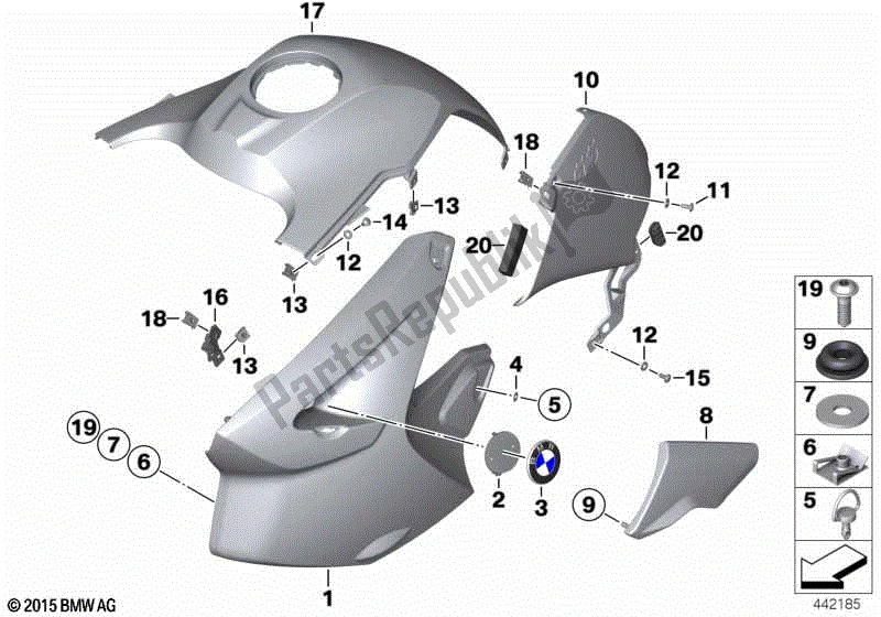 Todas las partes para Piezas Del Panel De Acabado - Piezas De Montaje de BMW R 1200 GS K 25 2004 - 2007